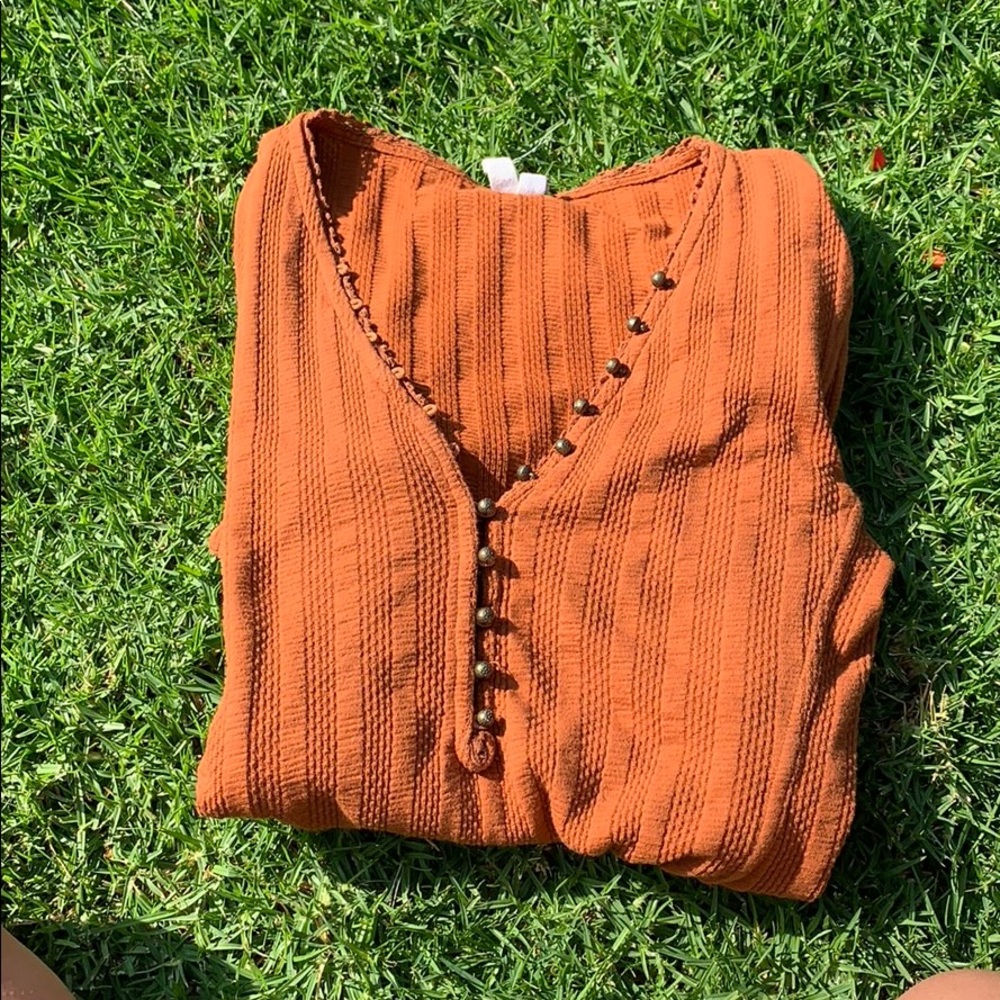 Free people orange fall long sleeve